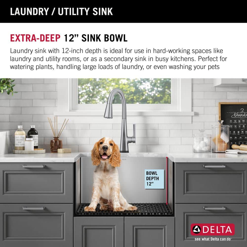 24-inch Stainless Steel Undermount Single Bowl Utility Sink