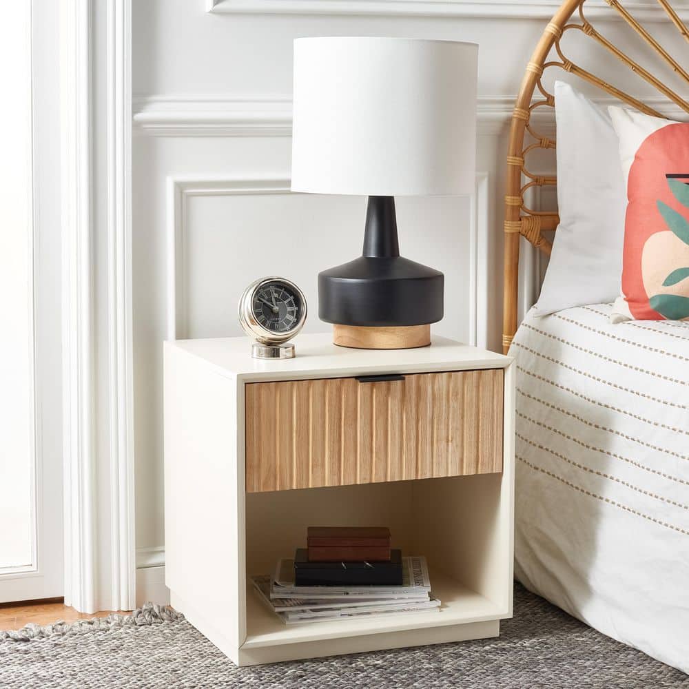 Grayden White/Natural 1 Drawer Nightstand price history on PriceWatchPro
