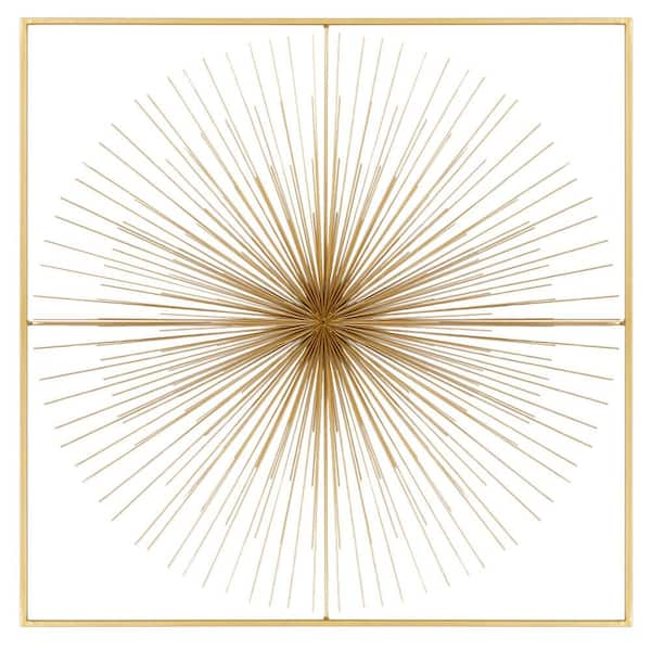 CosmoLiving by Cosmopolitan Metal Gold Geometric Wall Decor with Gold Frame  (Set of 3) 043134 - The Home Depot