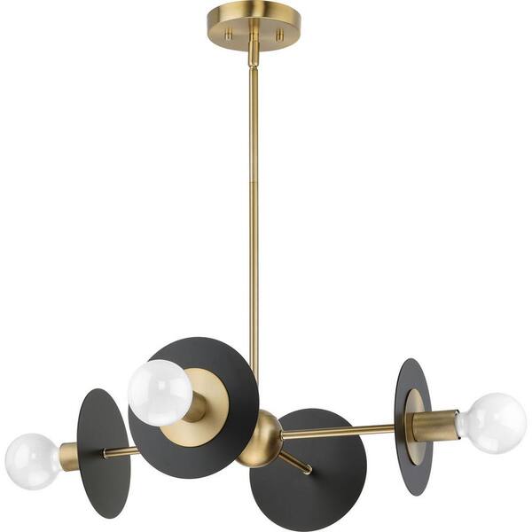 Progress Lighting Trimble 4-Light Brushed Bronze Linear Chandelier