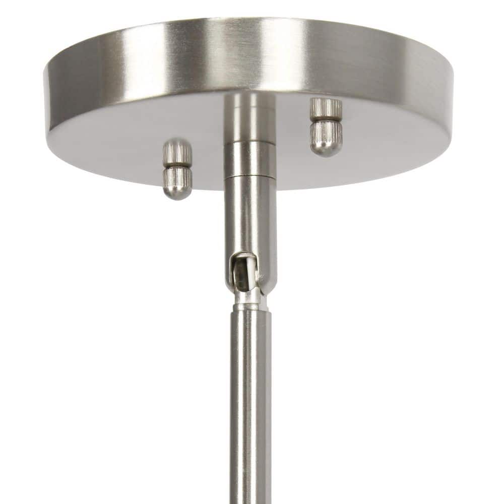 Elegant 53'' Brushed Nickel Industrial Farmhouse Glass Pendant Light