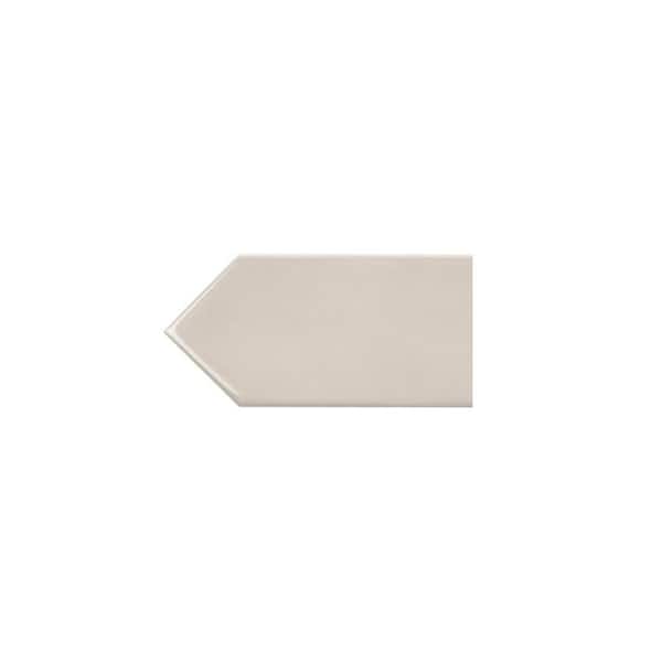 Take Home Tile Sample - Gloss Taupe 3 in. x 6 in. Ceramic Picket Wall Tile Sample