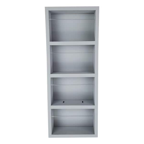 3.5 in. x 11 in. x 28 in. Malibu Primed Gray Wood Spice Rack