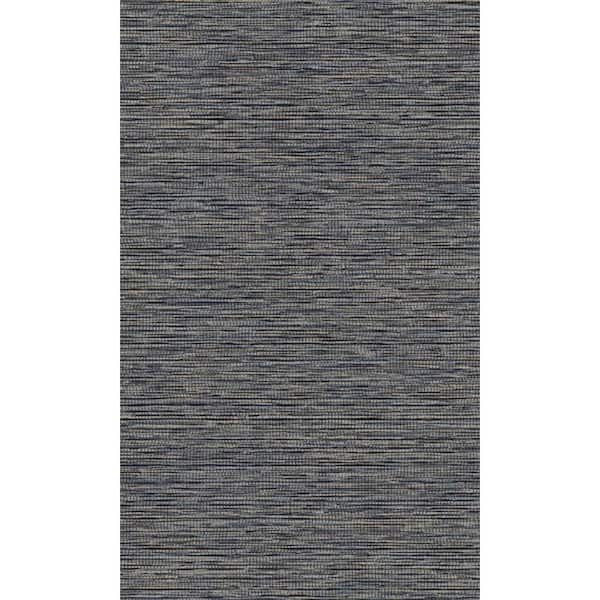 Walls Republic Jomon Navy Blue Grasscloth Machine Washable, 57 sq.ft. Non-Woven Non-Pasted Double Roll Wallpaper