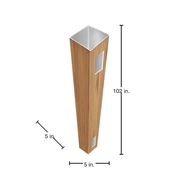 Barrette Outdoor Living 5 in. x 5 in. x 8-1/2 ft. Cypress Vinyl Fence Corner Post