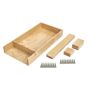 2.5 in. H x 9.88 in. W x 19.13 in. D Maple Wood Customizable Drop In Kitchen Cutlery Drawer Organizer