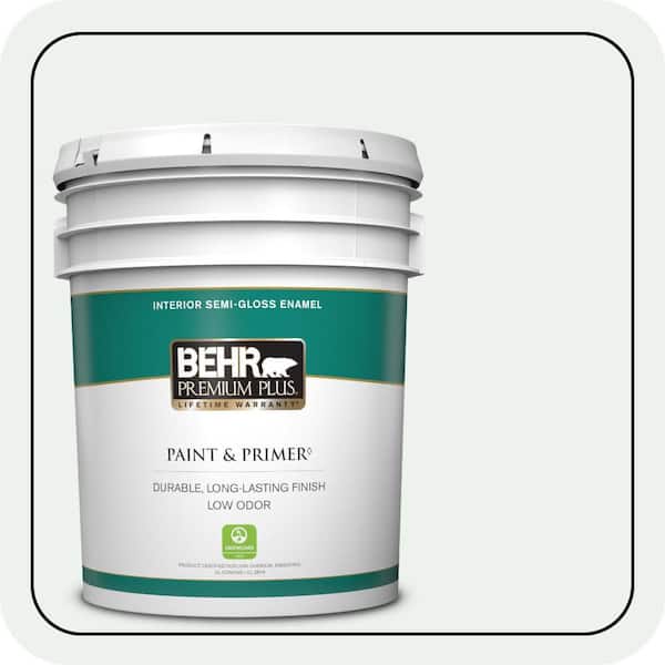 BEHR PREMIUM PLUS 5 gal. #ECC-65-2 Mineral Spring Semi-Gloss Enamel Low Odor Interior Paint & Primer