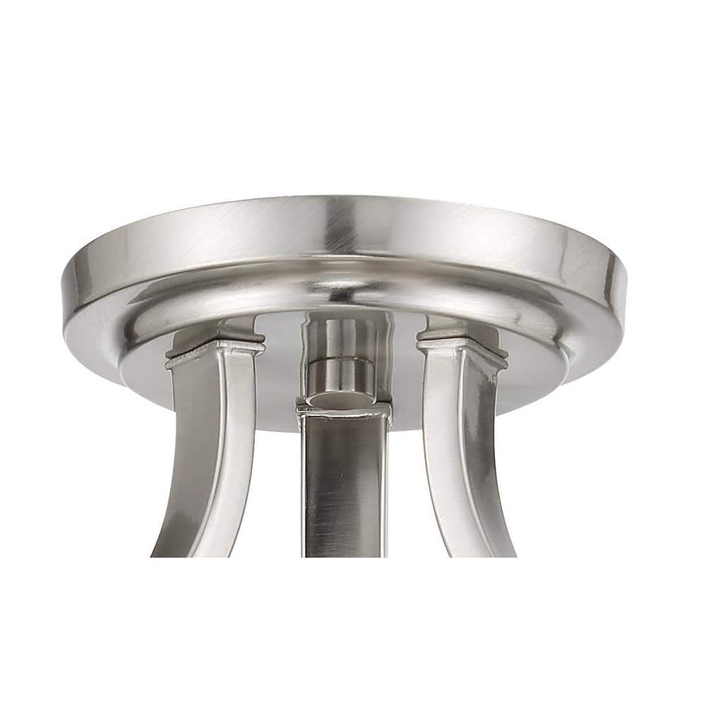 Shyloh Etched Opal Glass 3-Light Chandelier in Brushed Nickel