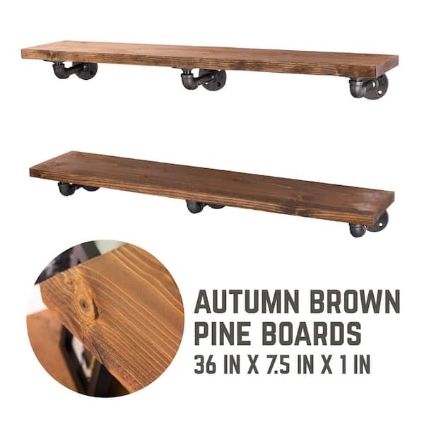 PIPE DECOR 36 in. x 7.5 in. x 6.75 in. Autumn Brown Restore Wood