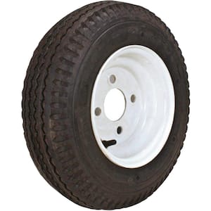 480-8 K371 590 lb. Load Capacity White 8 in. Bias Tire and Wheel Assembly