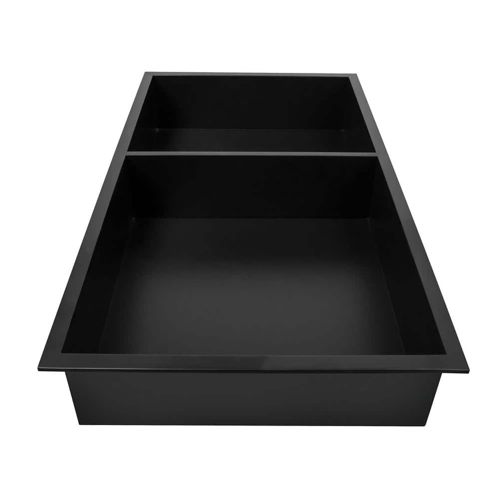 Matte Black Stainless Steel Wall Mount Shower Niche with Double Shelf