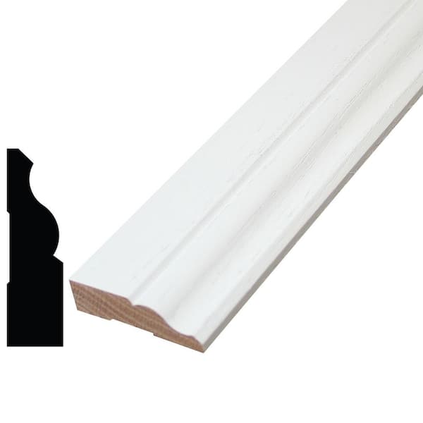 Alexandria Moulding 6218 11/16 in. x 2-3/8 in. x 12 ft. Primed Finger-Jointed Poplar Wood Baseboard Moulding