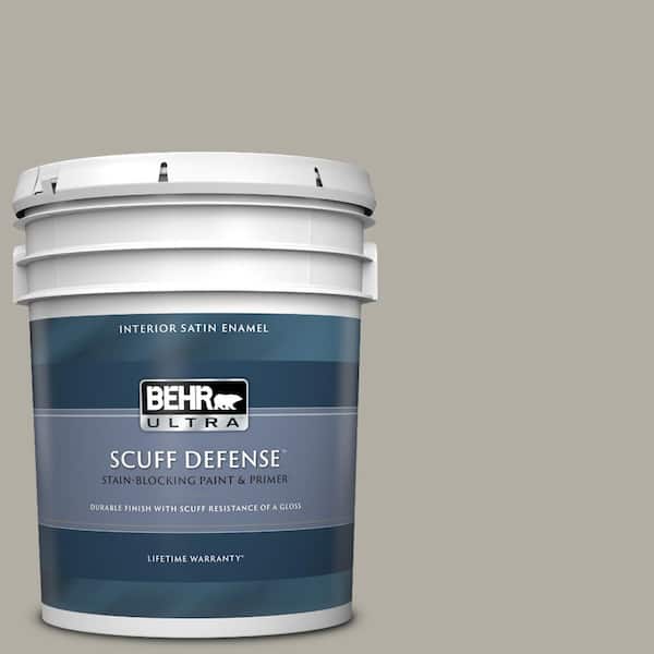 BEHR ULTRA 5 gal. #790D-4 Granite Boulder Extra Durable Satin Enamel Interior Paint & Primer