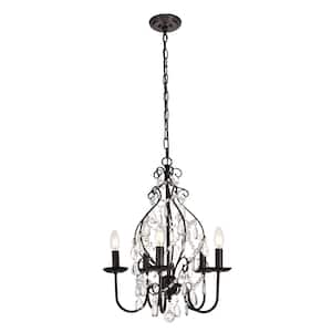 Timeless Home Byrd 17 in. W x 23 in. H 5-Light Oil Rubbed Bronze Pendant