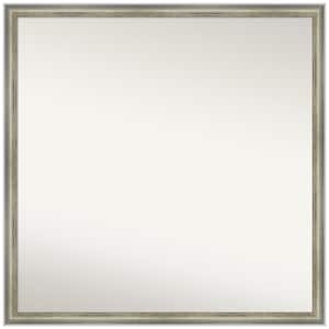 Salon Scoop Silver 27.75 in. x 27.75 in. Non-Beveled Casual Square Wood Framed Wall Mirror in Silver