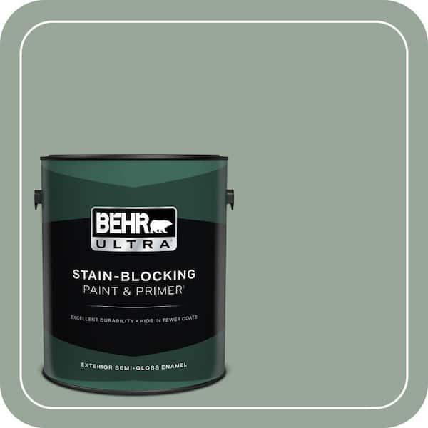 BEHR ULTRA 1 gal. #MQ6-17 Green Trellis Semi-Gloss Enamel Exterior Paint & Primer
