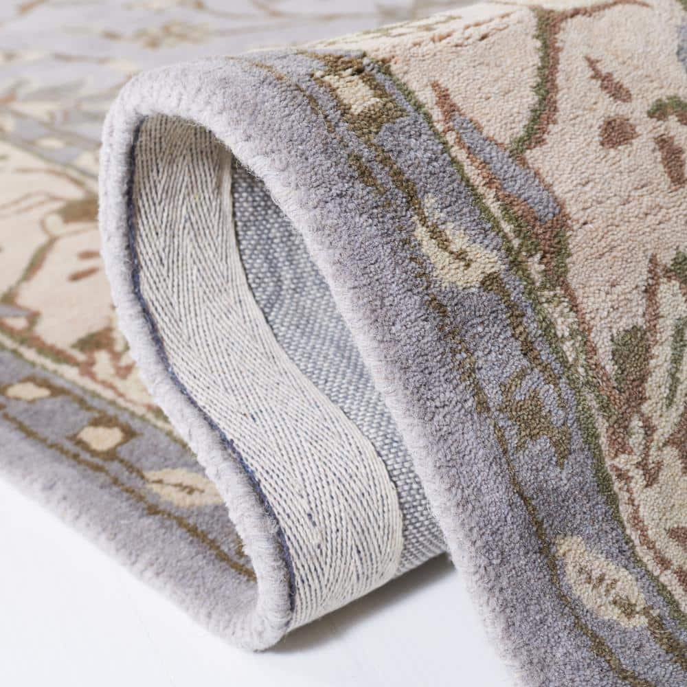 Elegant Heritage Gray Hand-Tufted Wool Rectangular Rug, 9' x 12'
