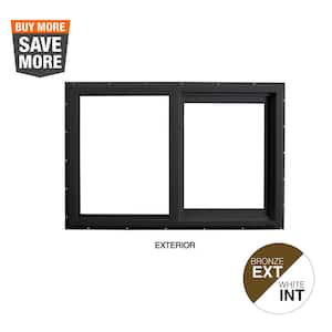 35.5 in. x 23.5 in. Select Series Horizontal Sliding Left Hand Bronze Vinyl Window with White Int, HPSC Glass and Screen