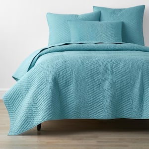 Company Cotton Voile Aqua Solid Twin Quilt