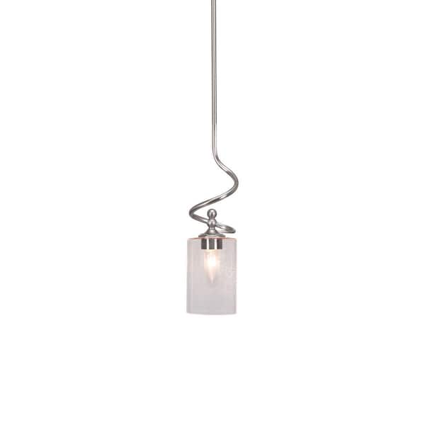 Unbranded Royale 100 W 1-Light Brushed Nickel Standard Mini Pendant Light with Glass Shade