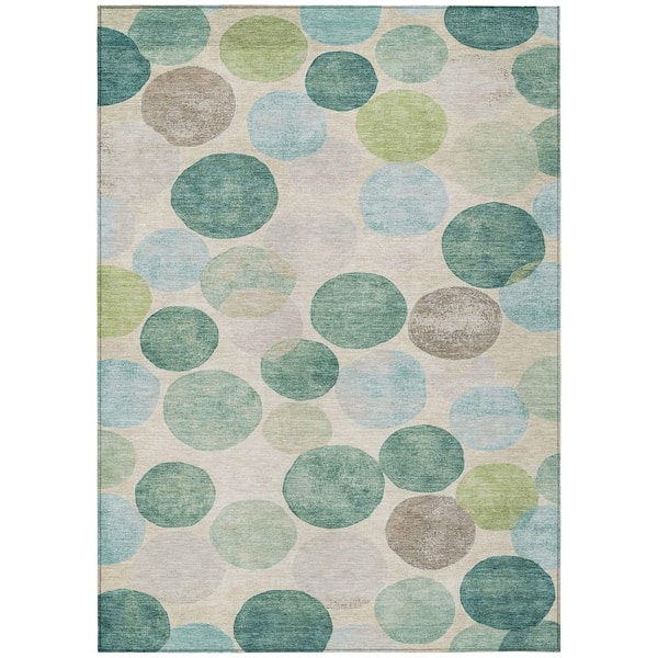 Chantille Machine Washable Indoor/Outdoor Abstract ACN1951 Teal 3 ft. x 4 ft. Area Rug