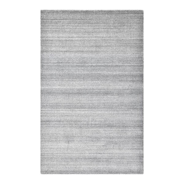 Solo Rugs Sanam Contemporary Solid Gray 5 ft. x 8 ft. Hand Loomed Area Rug