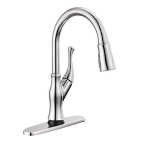 Ophelia Single Handle Touch-On Pull Down Sprayer Kitchen Faucet with Touch2O Technology in Polished Chrome