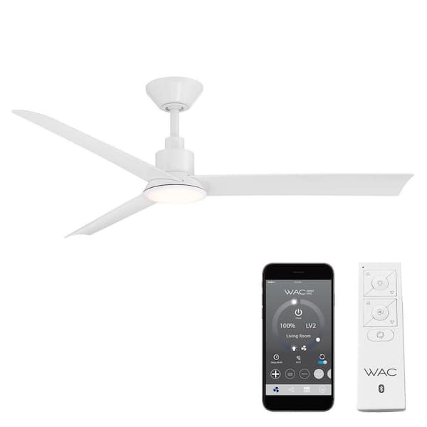 Flair 56 in. Indoor/Outdoor Matte White 3-Blade Smart Ceiling Fan Selectable CCT Integrated LED and Remote