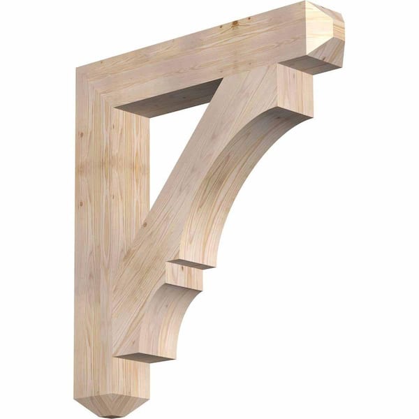 Ekena Millwork 5.5 in. x 38 in. x 34 in. Douglas Fir Balboa Craftsman Smooth Bracket