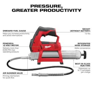 M12 12V Lithium-Ion Cordless Grease Gun (Tool-Only)