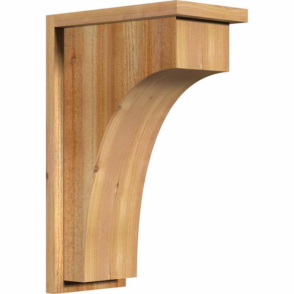 8 in. x 14 in. x 22 in. Huntington Rough Sawn Western Red Cedar Corbel with Backplate