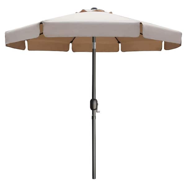 Unbranded 7.5 ft. Aluminum Pole Market Push Button Tilt Patio Umbrella in Khaki
