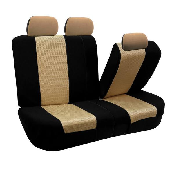 FH Group FB060BLACK102 Black Deluxe 3D Air Mesh Front Seat Cover Set of 2 Airbag Compatible 