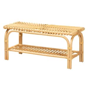 Himari Natural Rattan 39.4 in. Accent Bench