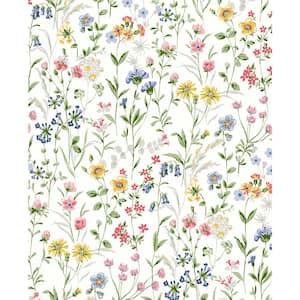 Multicolored Wildflowers Prepasted Paper Wallpaper Roll