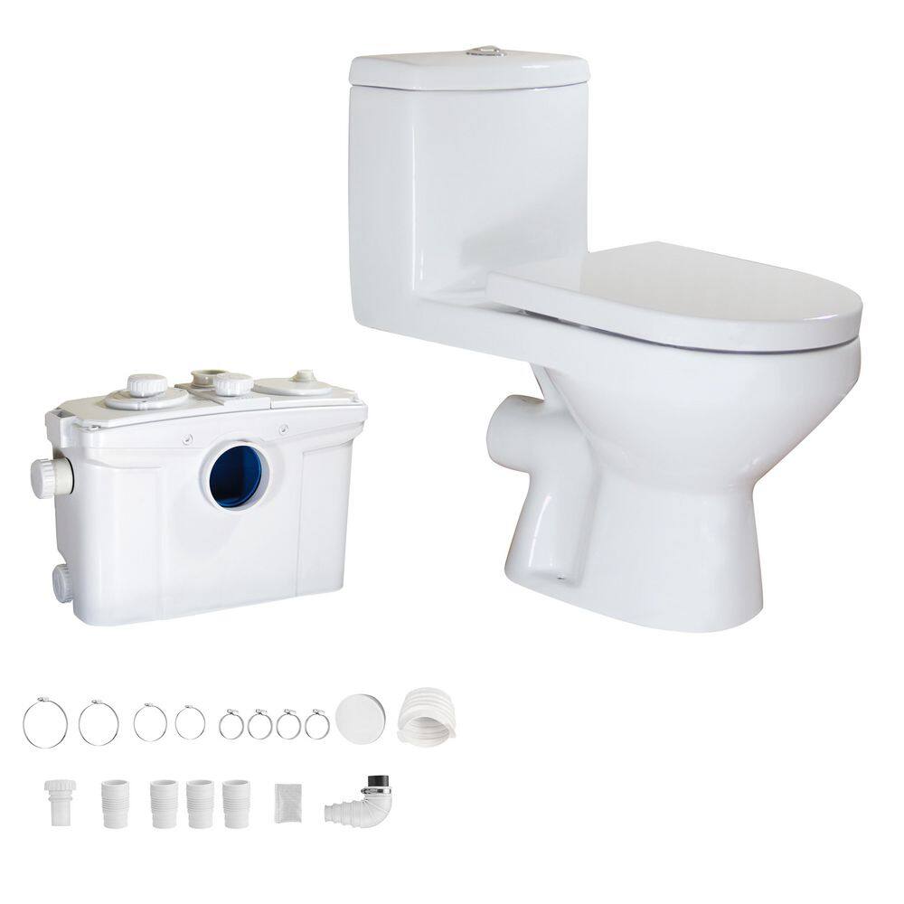 Macerating Toilet 900W Macerator Pump Dual Flush 1.1/1.6GPF Round Upflush 1-Piece White Toilet for Basement Silent&Power price history on PriceWatchPro