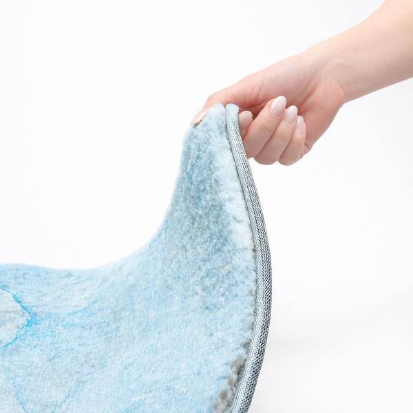 Dream Shag Premium Machine Washable Abstract ADS509 Blue 2 ft. x 3 ft. Accent Rug