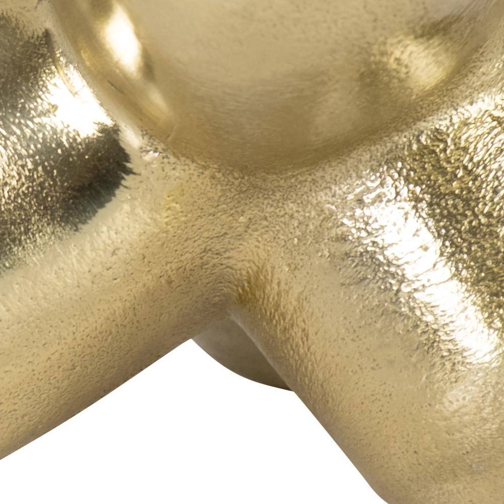 Gold Geometric Metal Orb Sculpture, 8-inch
