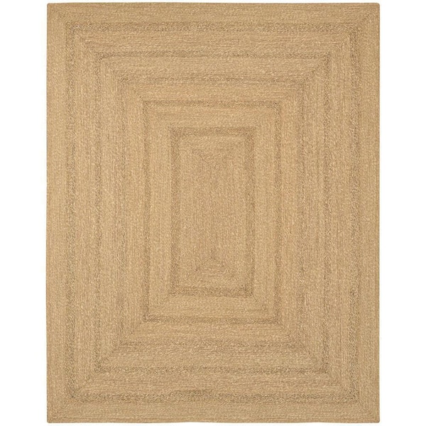 Natural Seagrass Natural 8 ft. x 10 ft. Solid Contemporary Area Rug