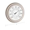 Earth Worth Indoor/Outdoor Copper 18 Wall Clock with Waterproof Thermometer and Hygrometer, Brown