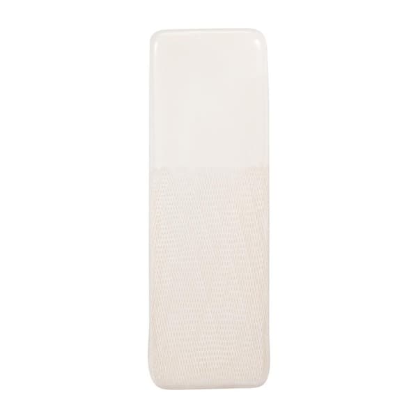 18 in. Ivory Stoneware Square Grooved Decorative Vase