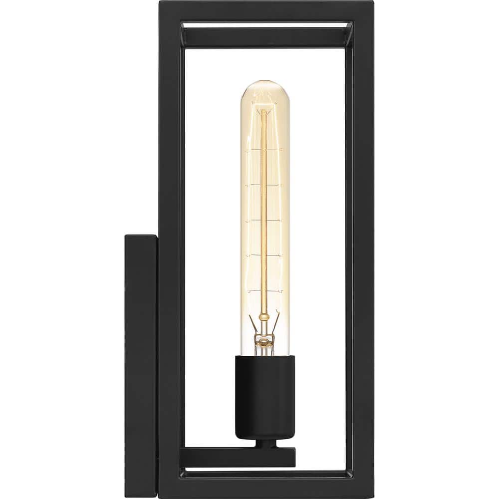 Matte Black Steel 12" Dimmable Wall Sconce
