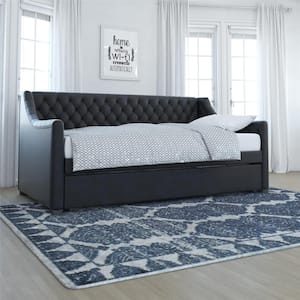Monarch Hill Ambrosia Blue Velvet Upholstered Twin Daybed and Trundle