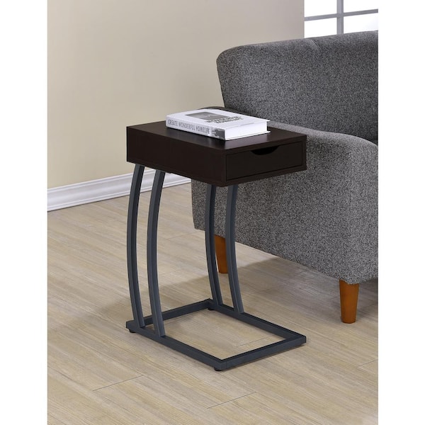 Coaster 11.75 in. Cappuccino Wood C-table with Drawer