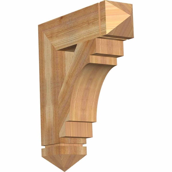 Ekena Millwork 6 in. x 28 in. x 24 in. Western Red Cedar Merced Arts and Crafts Rough Sawn