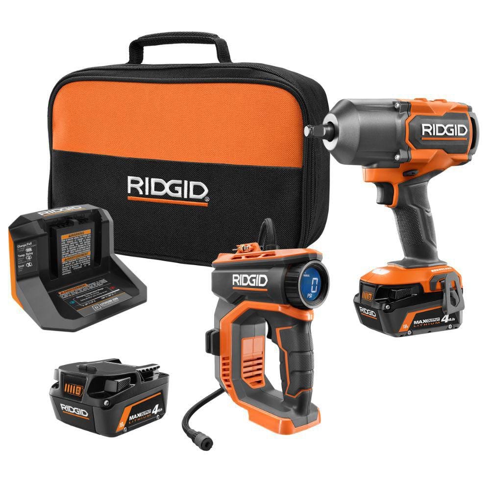 18V Brushless Cordless 4-Mode 1/2 in. High-Torque Impact Wrench Kit w/ (2) 4.0 Ah Batteries, Charger, & Digital Inflator price history on PriceWatchPro