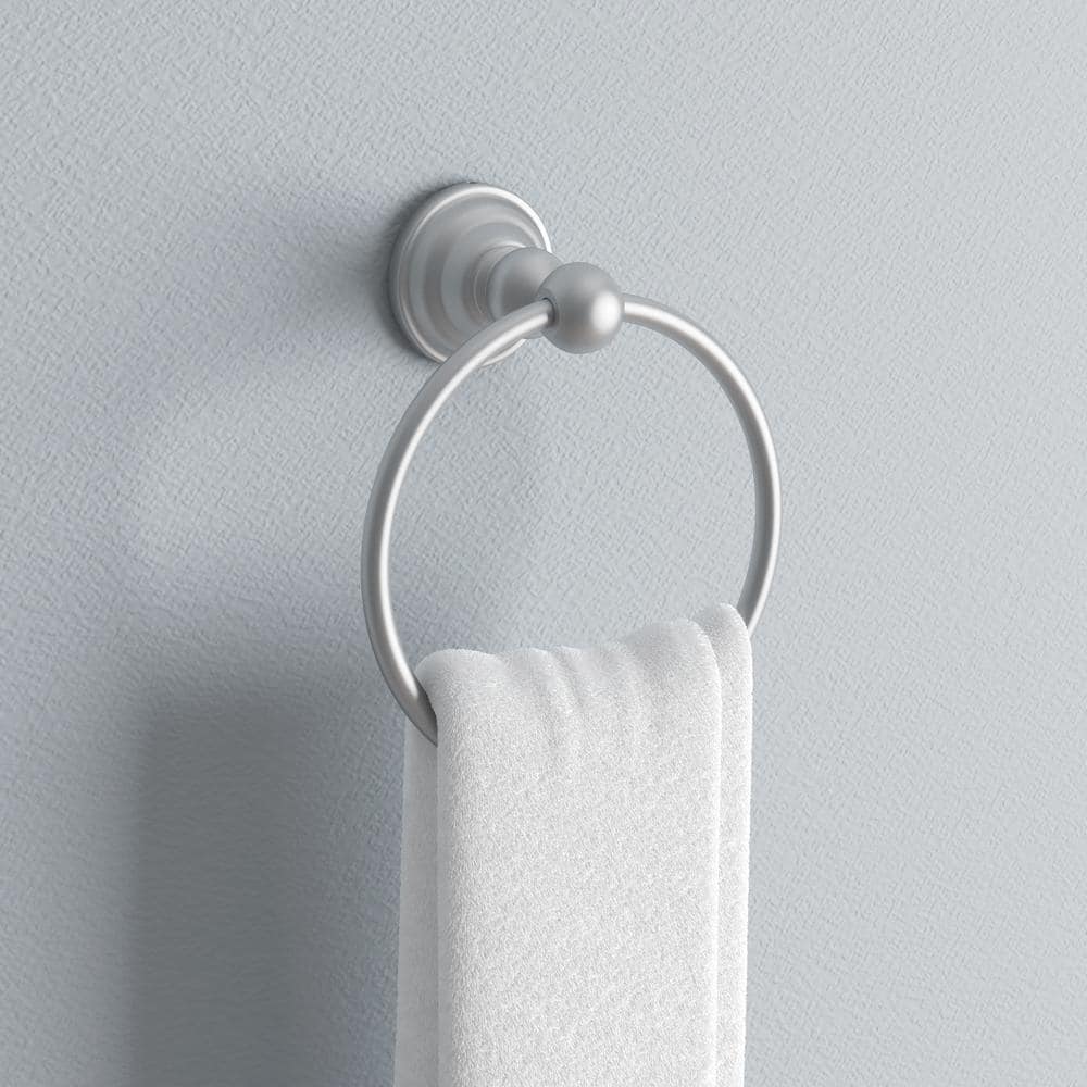 Satin Nickel Wall Mounted Towel Ring with Brass and Zinc