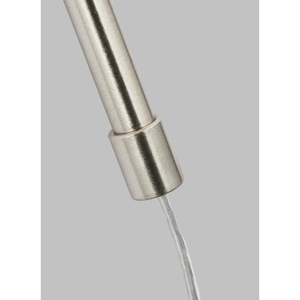 Clark Brushed Nickel 1-Light Outdoor Wall Sconce with White Linen Shade