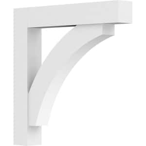 3 in. x 24 in. x 24 in. Thorton Bracket with Block Ends, Standard Architectural Grade PVC Bracket