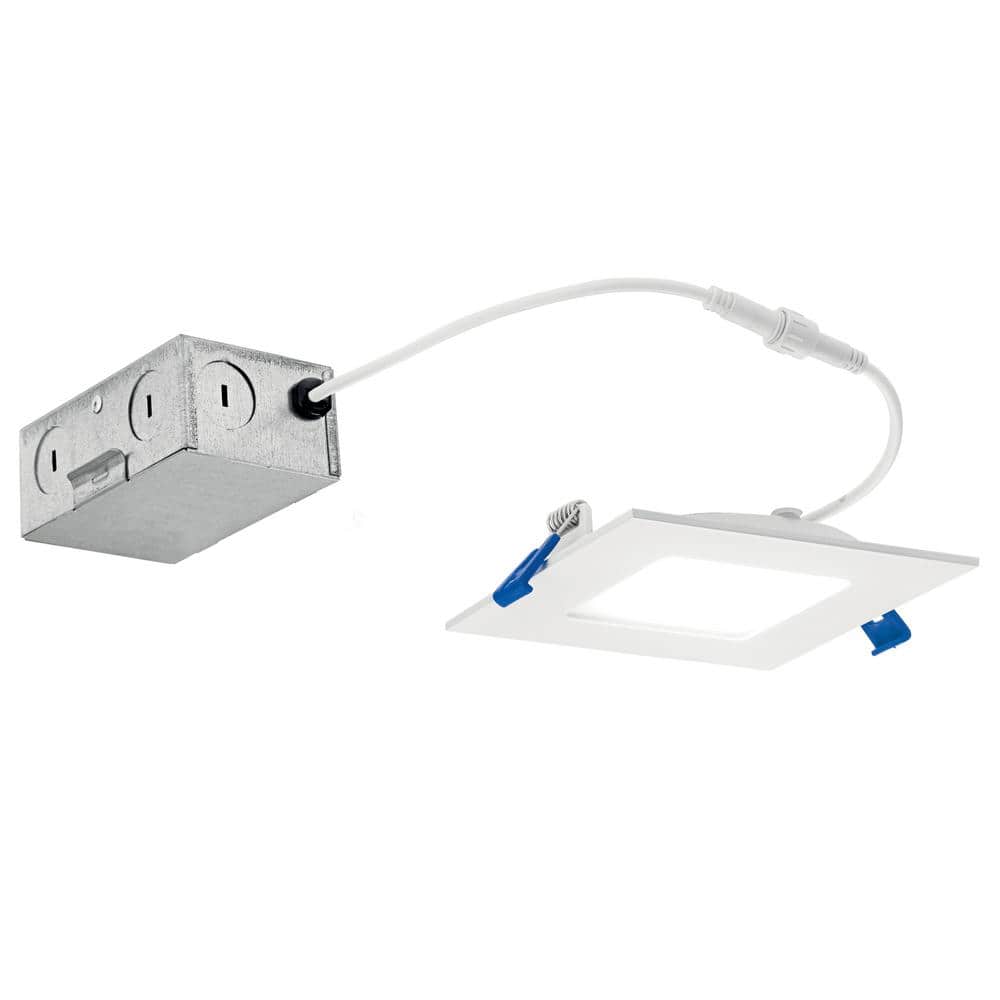 Direct-to-Ceiling Integrated LED 4 in. Square Canless Recessed Light for Bathroom Ultra Thin White 3000K (1-Pack) price history on PriceWatchPro
